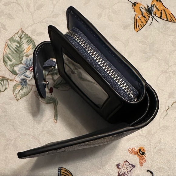 Coach Floral Wallet in Blue and White - Picture 7 of 15